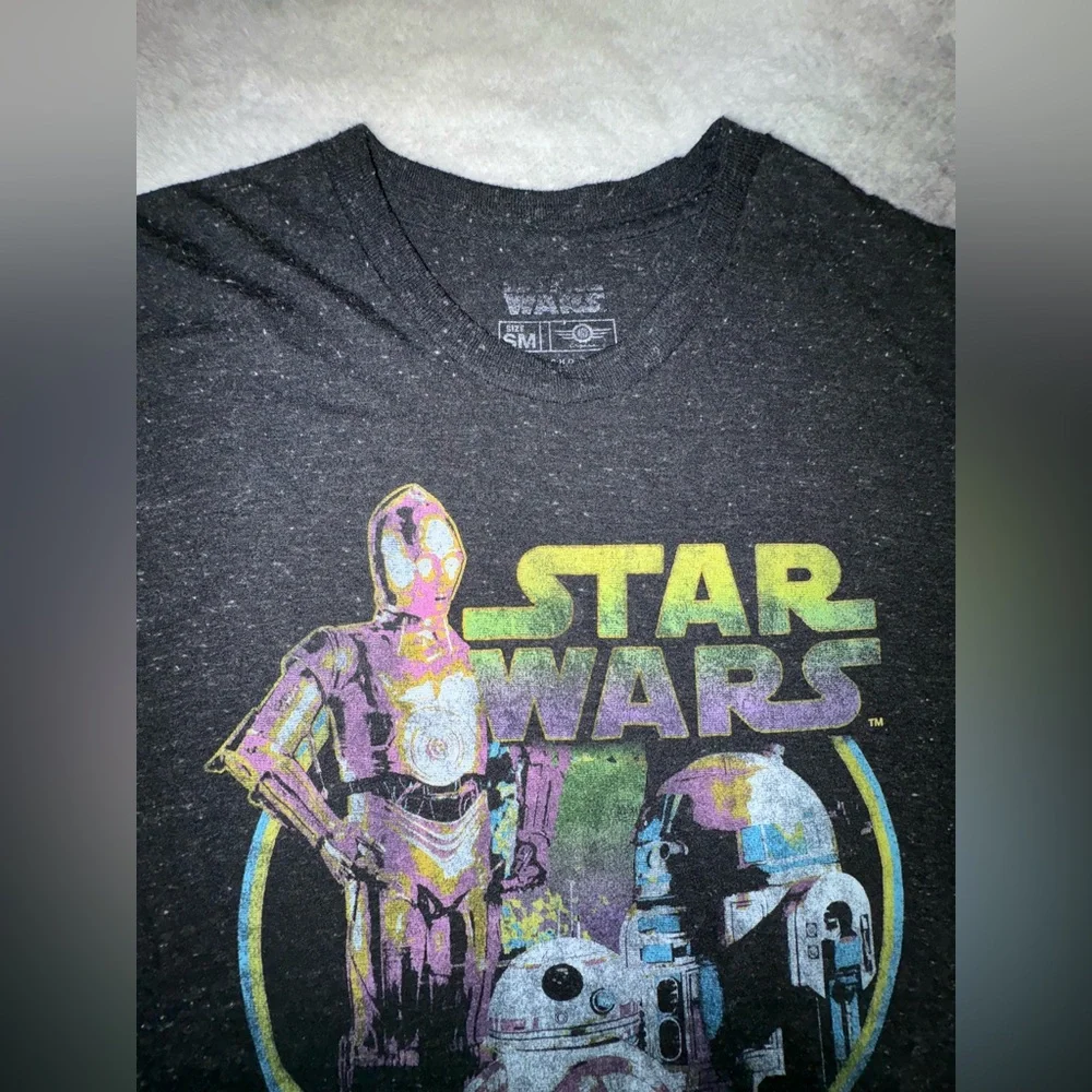 Star Wars Men’s Charcoal Gray‎ Episode Neon T-Shirt Small S